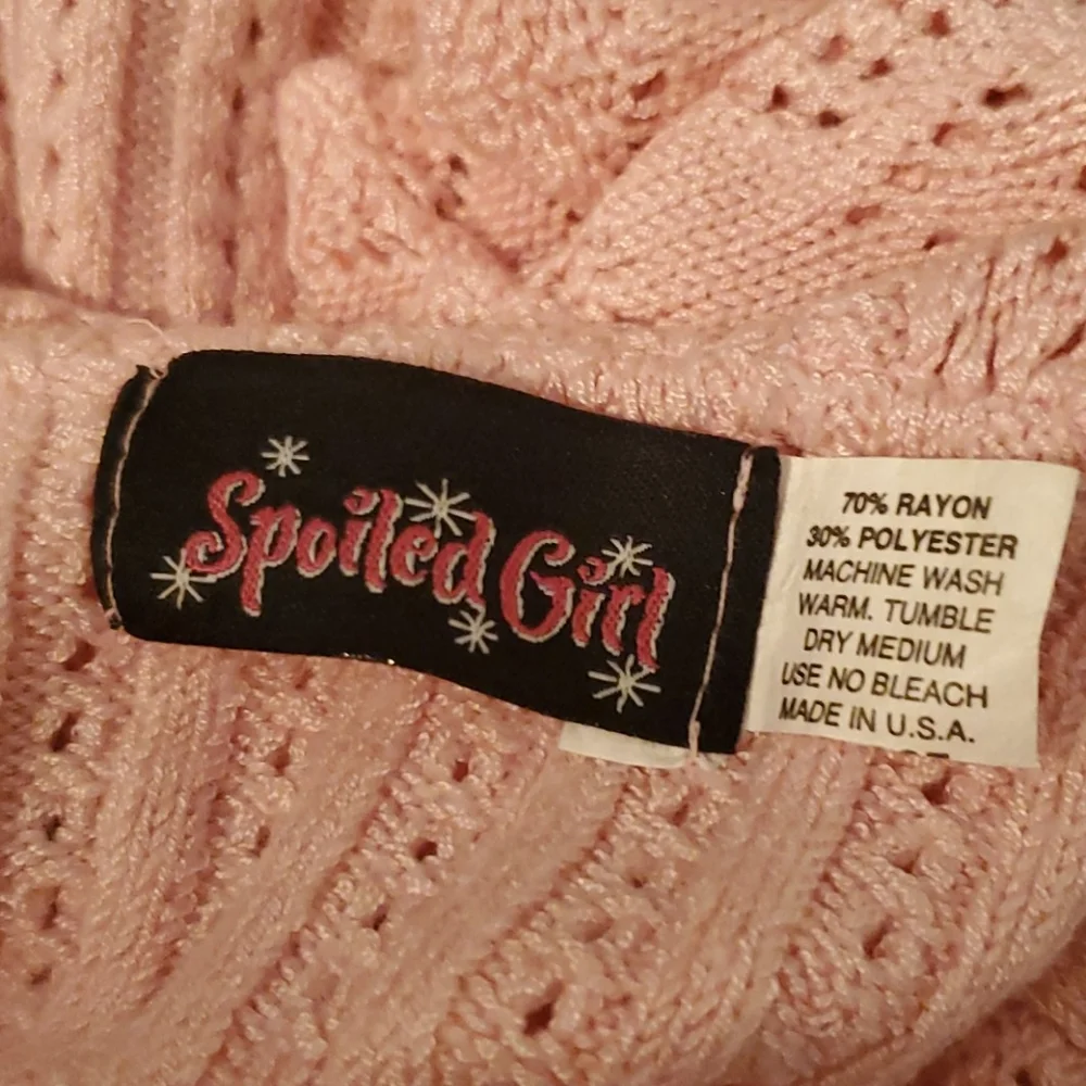 Spoiled Girl bell sleeve pink knit sweater size M